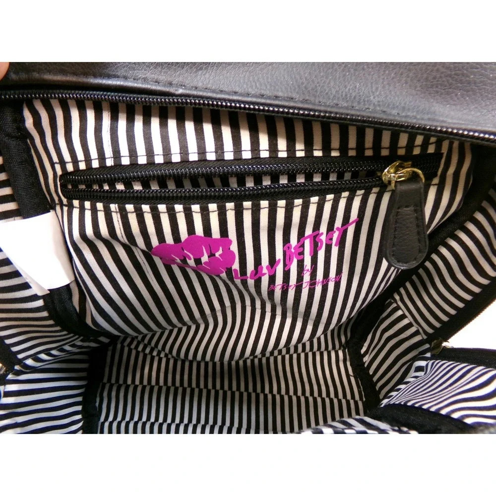 Luv Betsey by Betsey Johnson Womens Backpack Purse Black with Face Cat Ears Feet